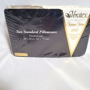Veratex Supreme Sateen 250ct 100% Egyptian Combed Cotton 2 Standard Pillowcases